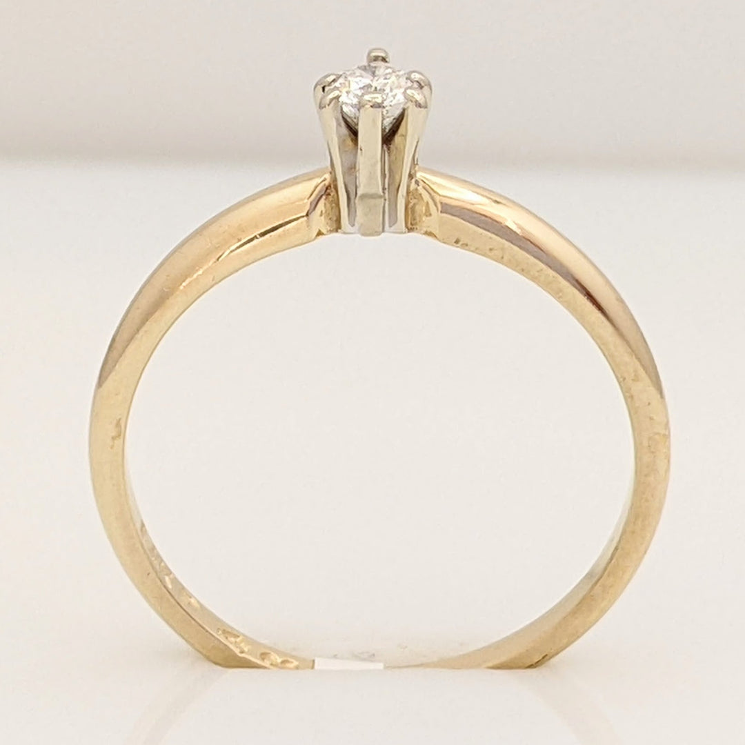 14K .14 CARAT TOTAL SI2 G DIAMOND PEAR SOLITAIRE ESTATE RING 1.6 GRAMS