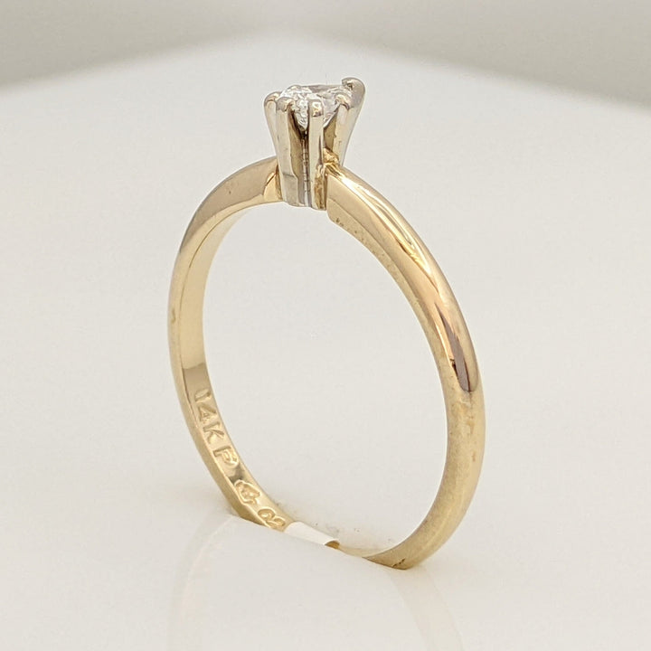 14K .14 CARAT TOTAL SI2 G DIAMOND PEAR SOLITAIRE ESTATE RING 1.6 GRAMS