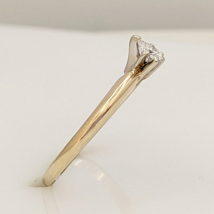 14K .14 CARAT TOTAL SI2 G DIAMOND PEAR SOLITAIRE ESTATE RING 1.6 GRAMS