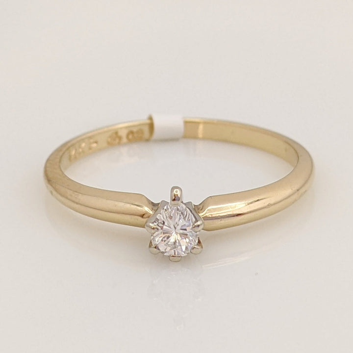 14K .14 CARAT TOTAL SI2 G DIAMOND PEAR SOLITAIRE ESTATE RING 1.6 GRAMS