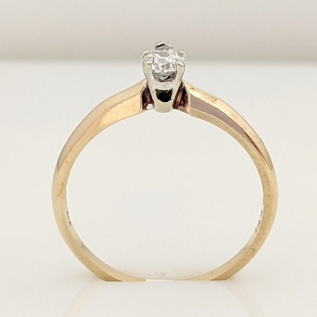14K .17 CARAT TOTAL SI2 G DIAMOND PEAR SOLITAIRE ESTATE RING 1.8 GRAMS