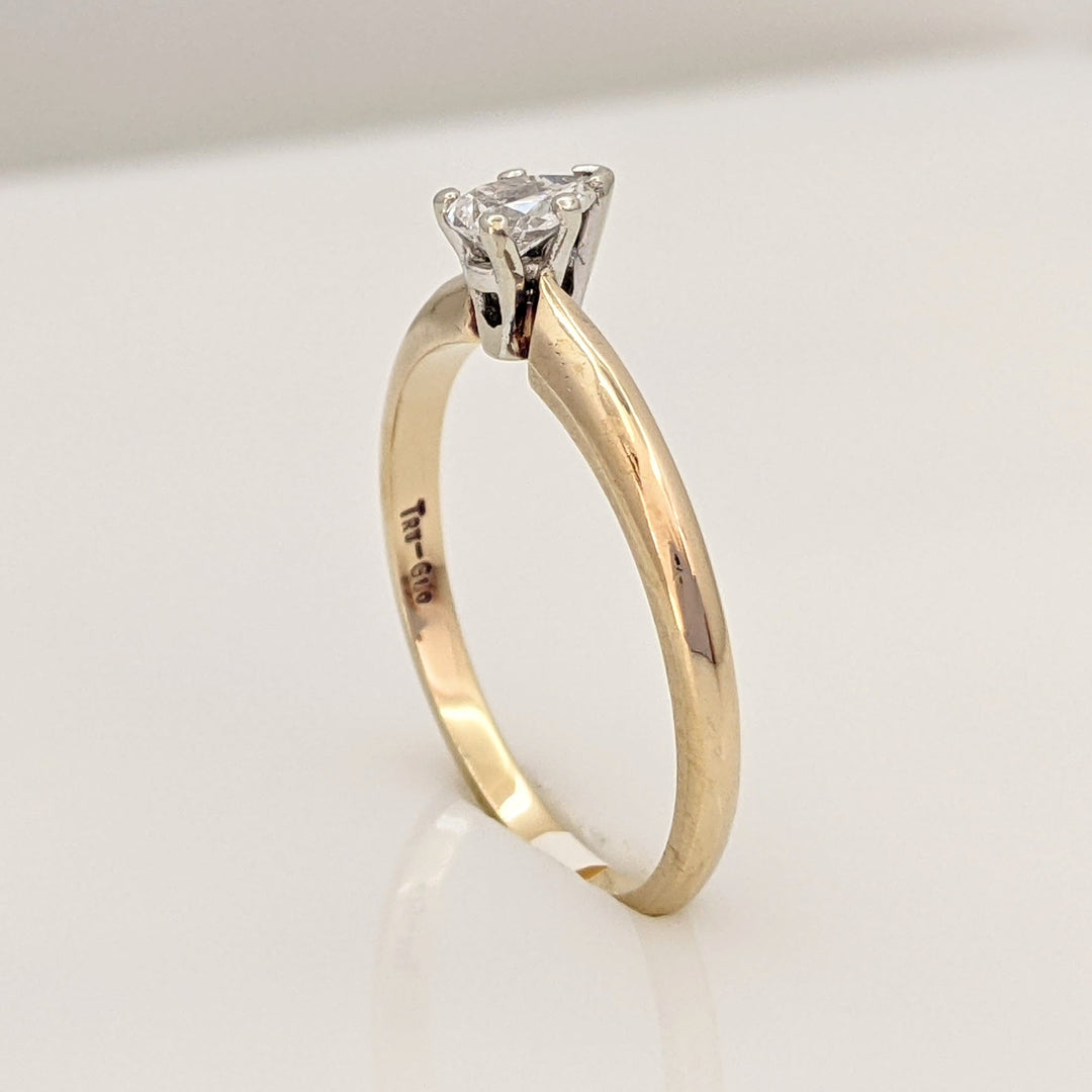 14K .17 CARAT TOTAL SI2 G DIAMOND PEAR SOLITAIRE ESTATE RING 1.8 GRAMS