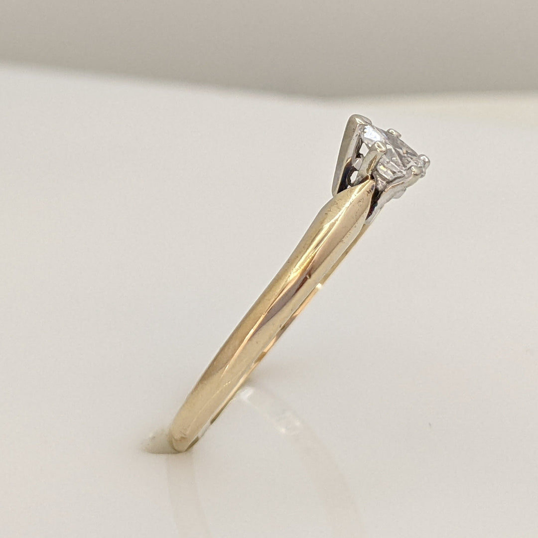14K .17 CARAT TOTAL SI2 G DIAMOND PEAR SOLITAIRE ESTATE RING 1.8 GRAMS