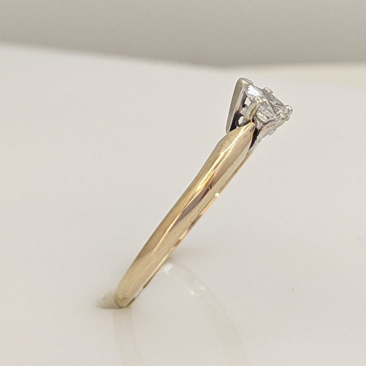 14K .17 CARAT TOTAL SI2 G DIAMOND PEAR SOLITAIRE ESTATE RING 1.8 GRAMS