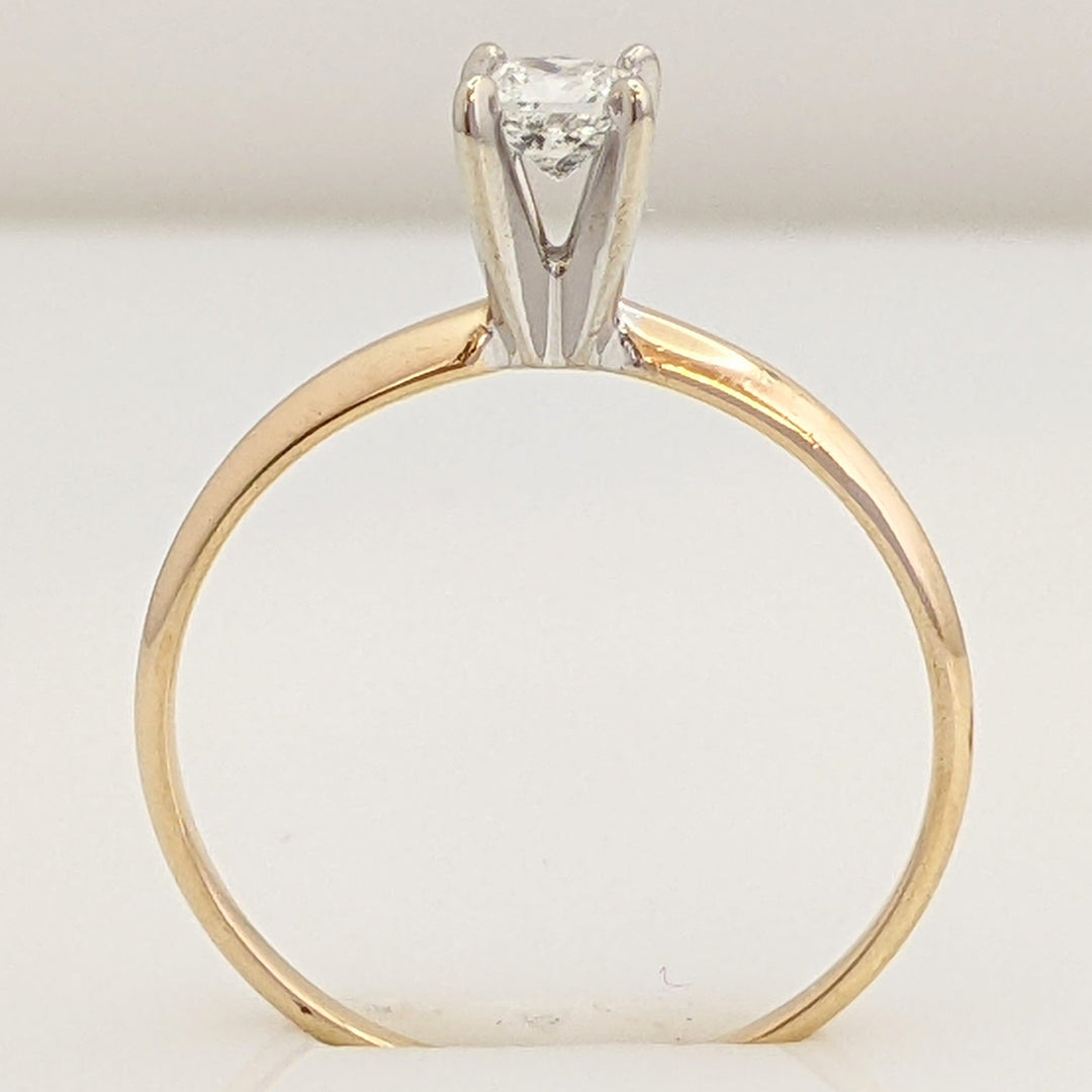 14K .16 CARAT TOTAL SI1 G DIAMOND PRINCESS CUT SOLITAIRE ESTATE RING 1.1 GRAMS
