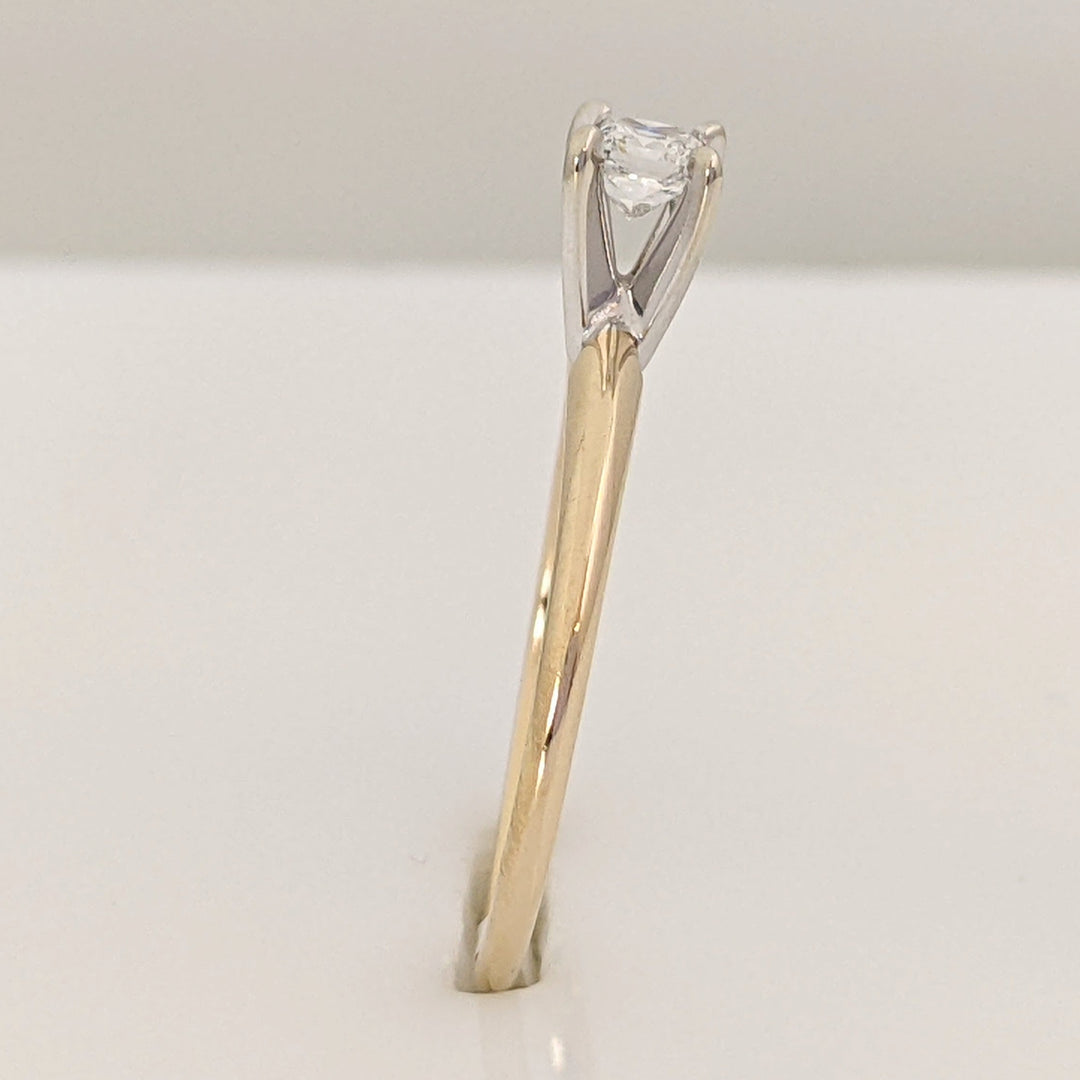 14K .16 CARAT TOTAL SI1 G DIAMOND PRINCESS CUT SOLITAIRE ESTATE RING 1.1 GRAMS