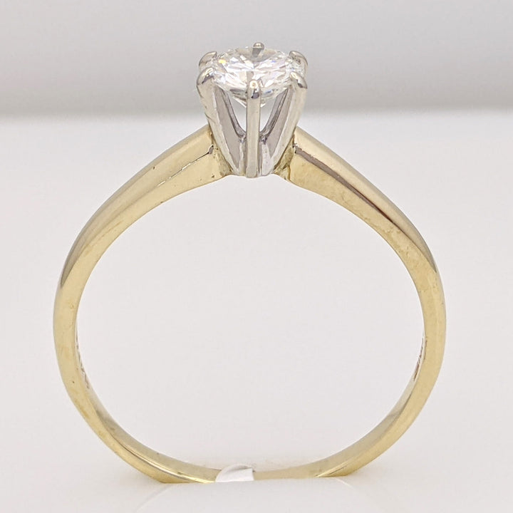 14K .47 CARAT TOTAL VS2 I DIAMOND ROUND ESTATE SOLITAIRE RING 2.4 GRAMS