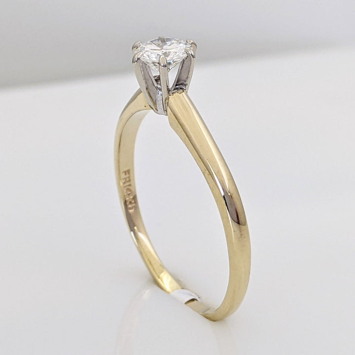 14K .47 CARAT TOTAL VS2 I DIAMOND ROUND ESTATE SOLITAIRE RING 2.4 GRAMS