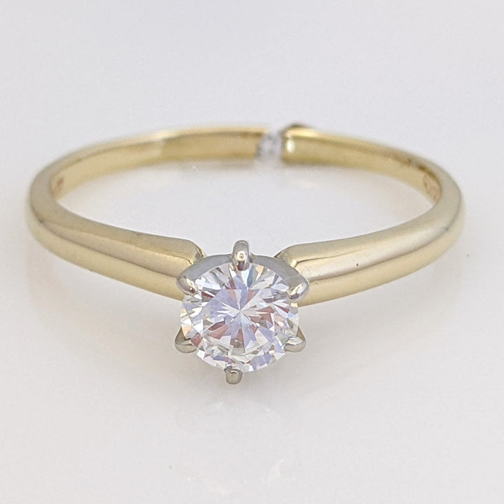14K .47 CARAT TOTAL VS2 I DIAMOND ROUND ESTATE SOLITAIRE RING 2.4 GRAMS