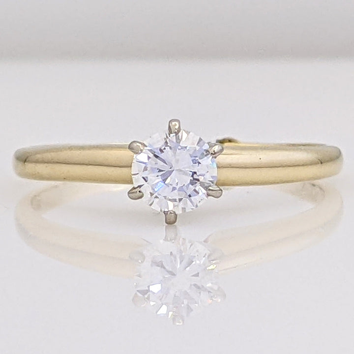 14K .47 CARAT TOTAL VS2 I DIAMOND ROUND ESTATE SOLITAIRE RING 2.4 GRAMS