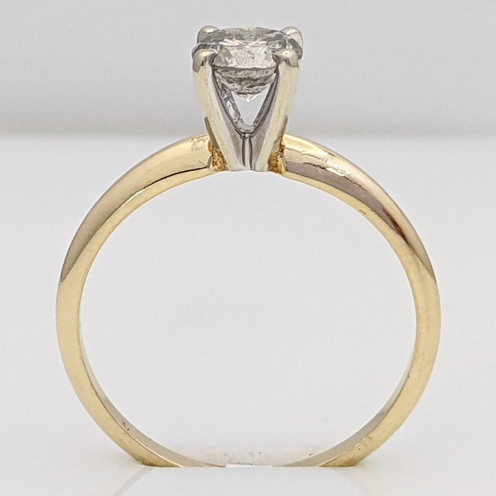 14K .61 CARAT TOTAL I1 K DIAMOND ROUND SOLITARE ESTATE RING 1.9 GRAMS