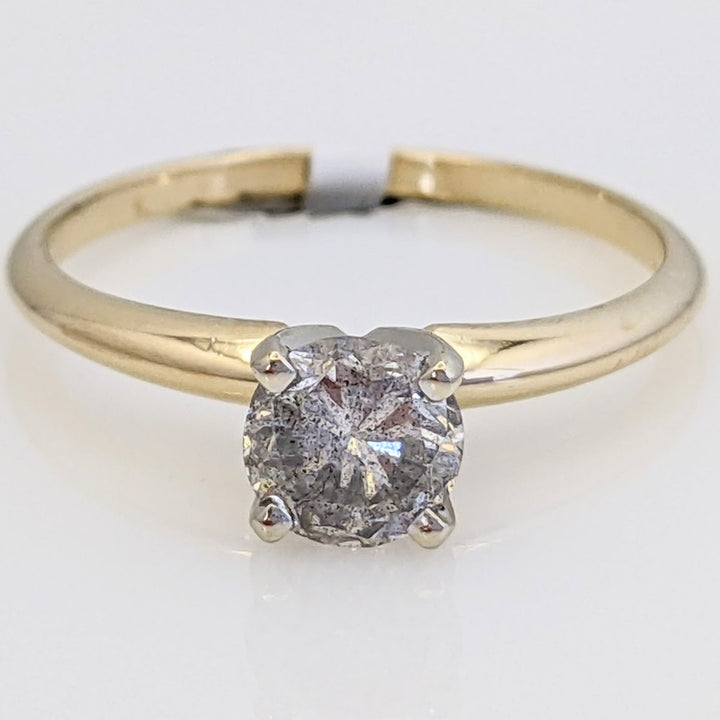 14K .61 CARAT TOTAL I1 K DIAMOND ROUND SOLITARE ESTATE RING 1.9 GRAMS