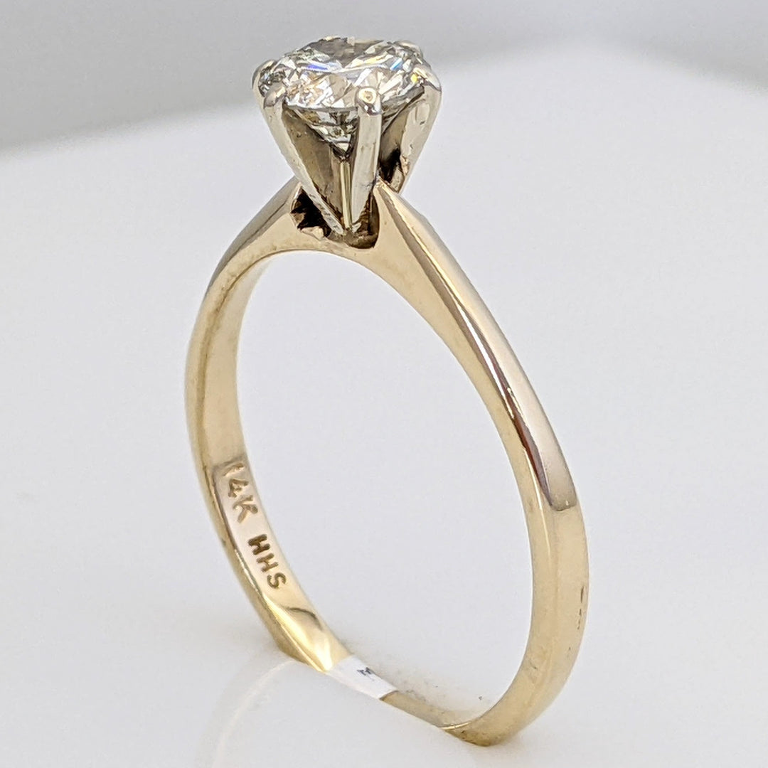 14K .62 CARAT TOTAL I1 K DIAMOND ROUND SOLITAIRE ESTATE RING 2.2 GRAMS