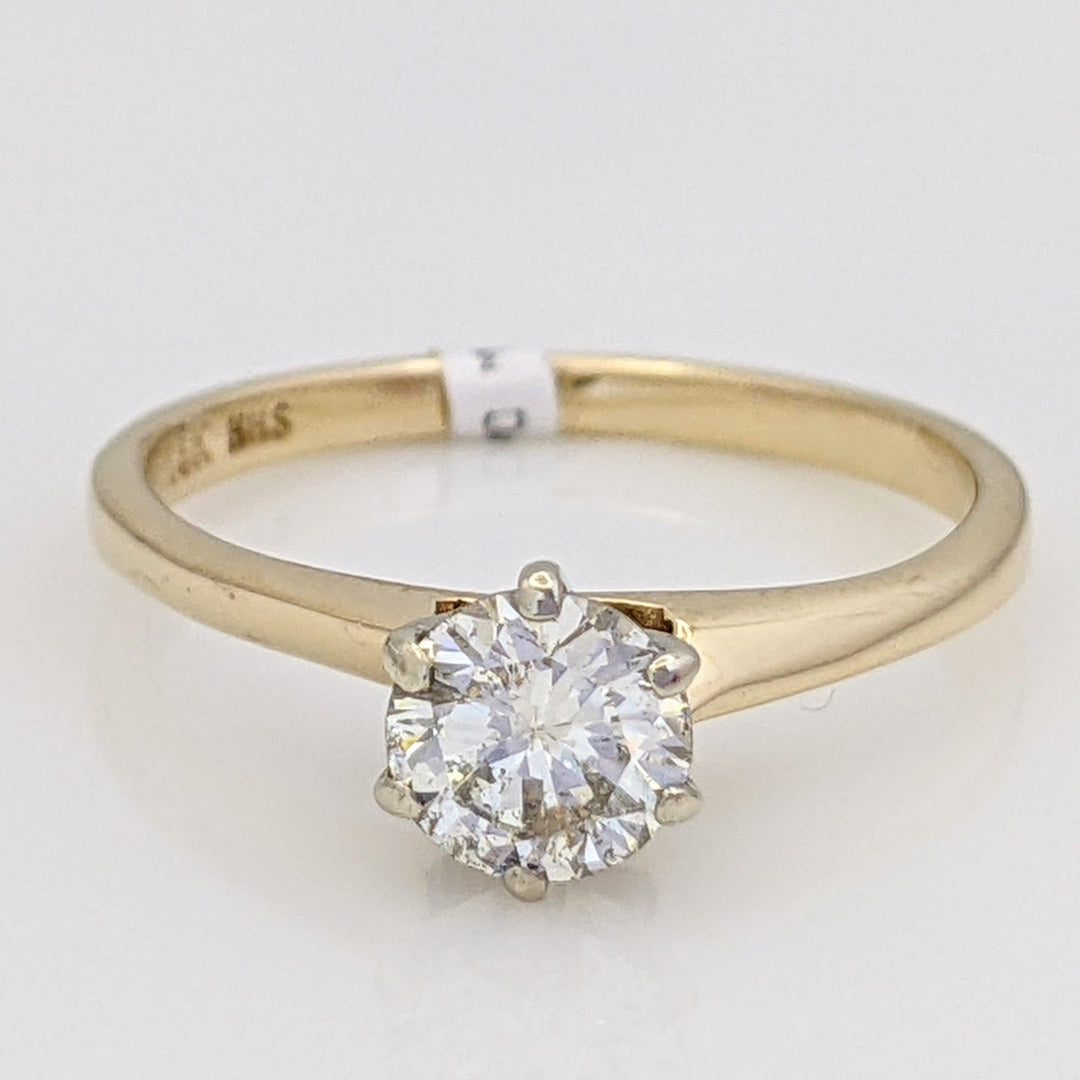 14K .62 CARAT TOTAL I1 K DIAMOND ROUND SOLITAIRE ESTATE RING 2.2 GRAMS