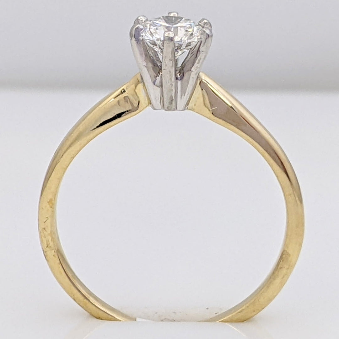 18K .46 CARAT TOTAL SI2 F DIAMOND ROUND SOLITAIRE ESTATE RING 3.0 GRAMS