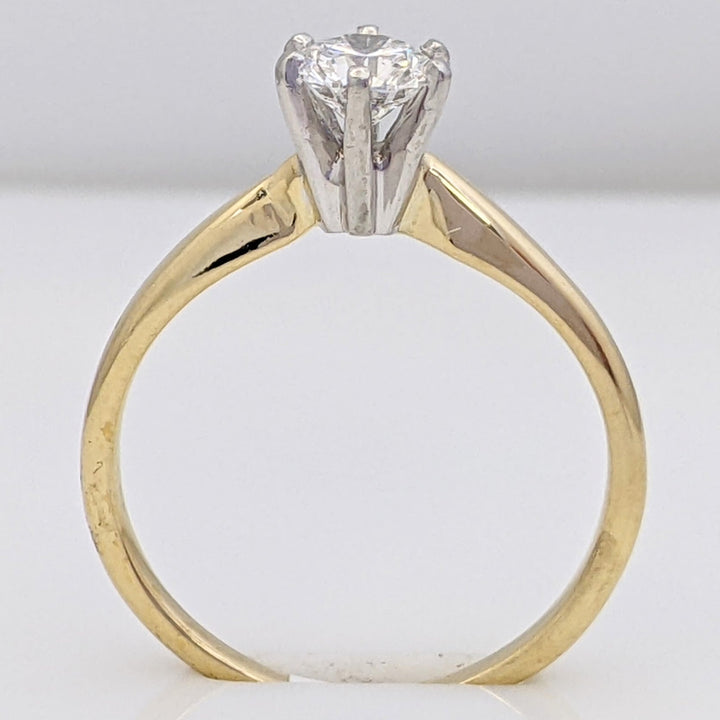 18K .46 CARAT TOTAL SI2 F DIAMOND ROUND SOLITAIRE ESTATE RING 3.0 GRAMS