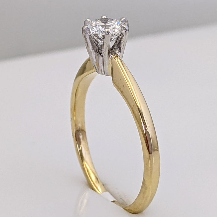 18K .46 CARAT TOTAL SI2 F DIAMOND ROUND SOLITAIRE ESTATE RING 3.0 GRAMS