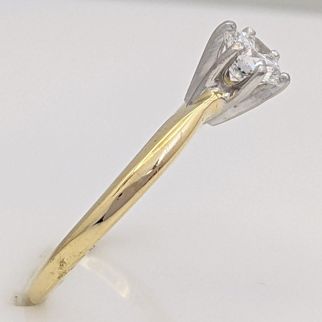 18K .46 CARAT TOTAL SI2 F DIAMOND ROUND SOLITAIRE ESTATE RING 3.0 GRAMS
