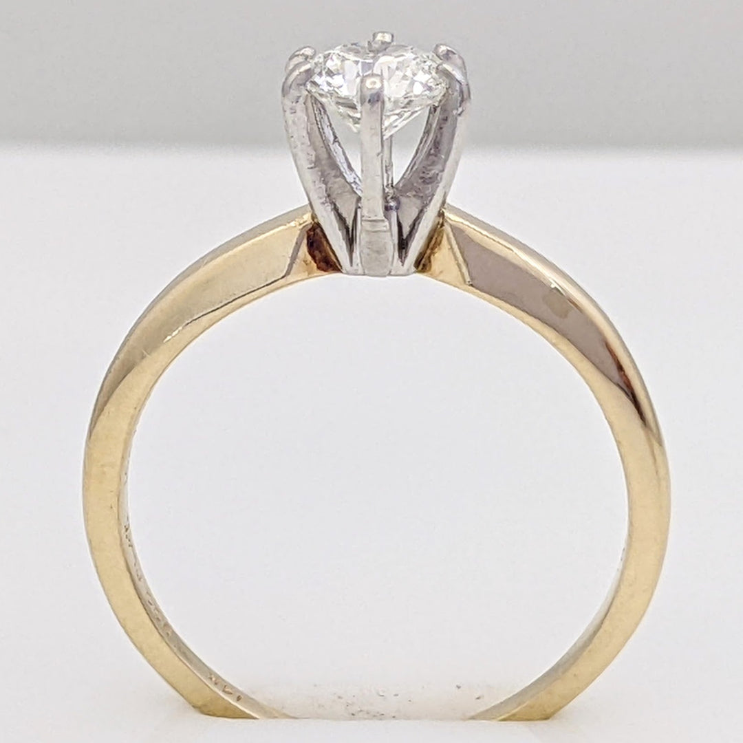 14K .42 CARAT TOTAL VVS2 G DIAMOND ROUND SOLITAIRE ESTATE RING 2.1 GRAMS