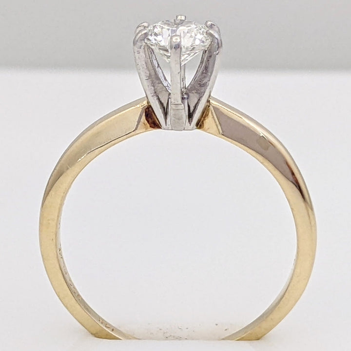 14K .42 CARAT TOTAL VVS2 G DIAMOND ROUND SOLITAIRE ESTATE RING 2.1 GRAMS