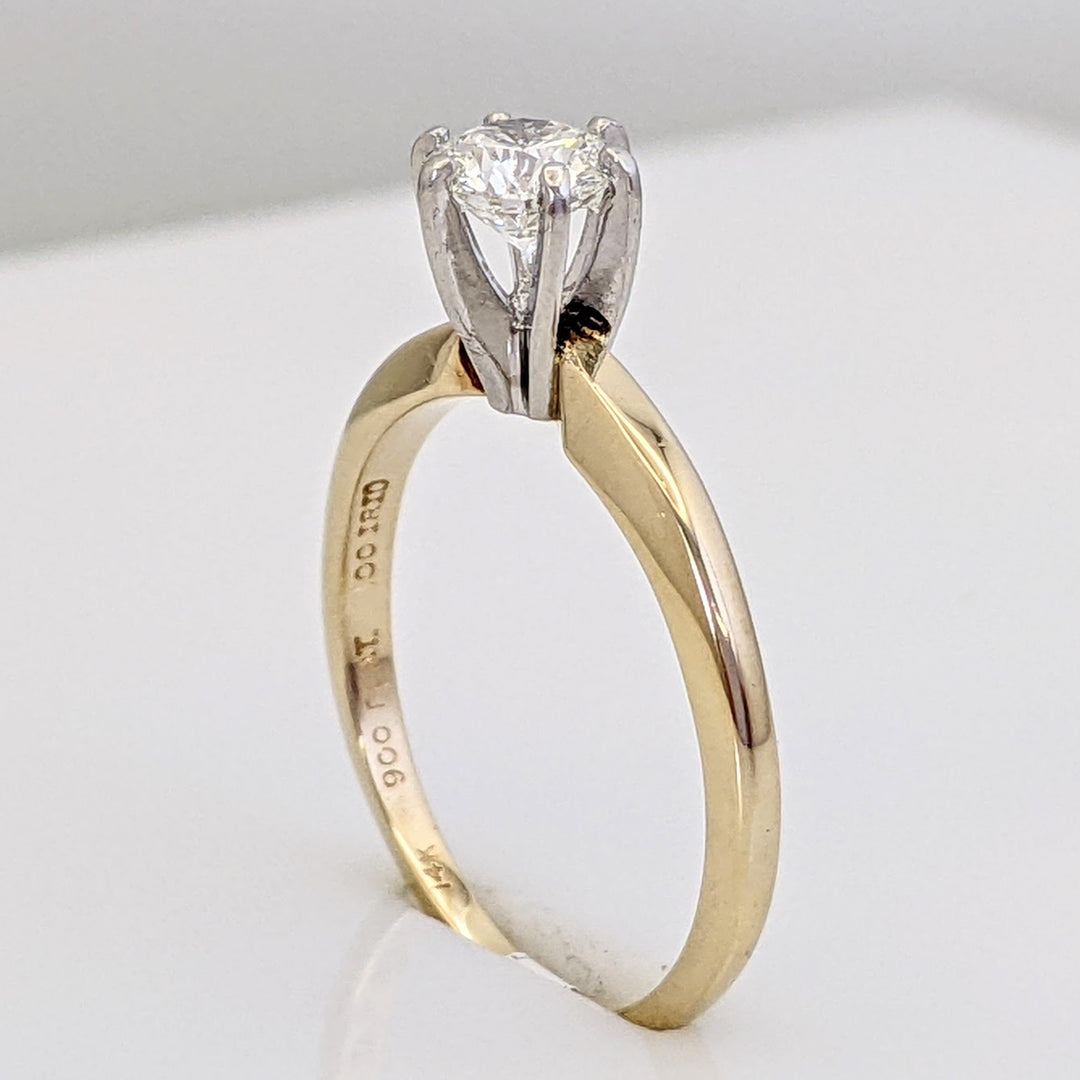 14K .42 CARAT TOTAL VVS2 G DIAMOND ROUND SOLITAIRE ESTATE RING 2.1 GRAMS