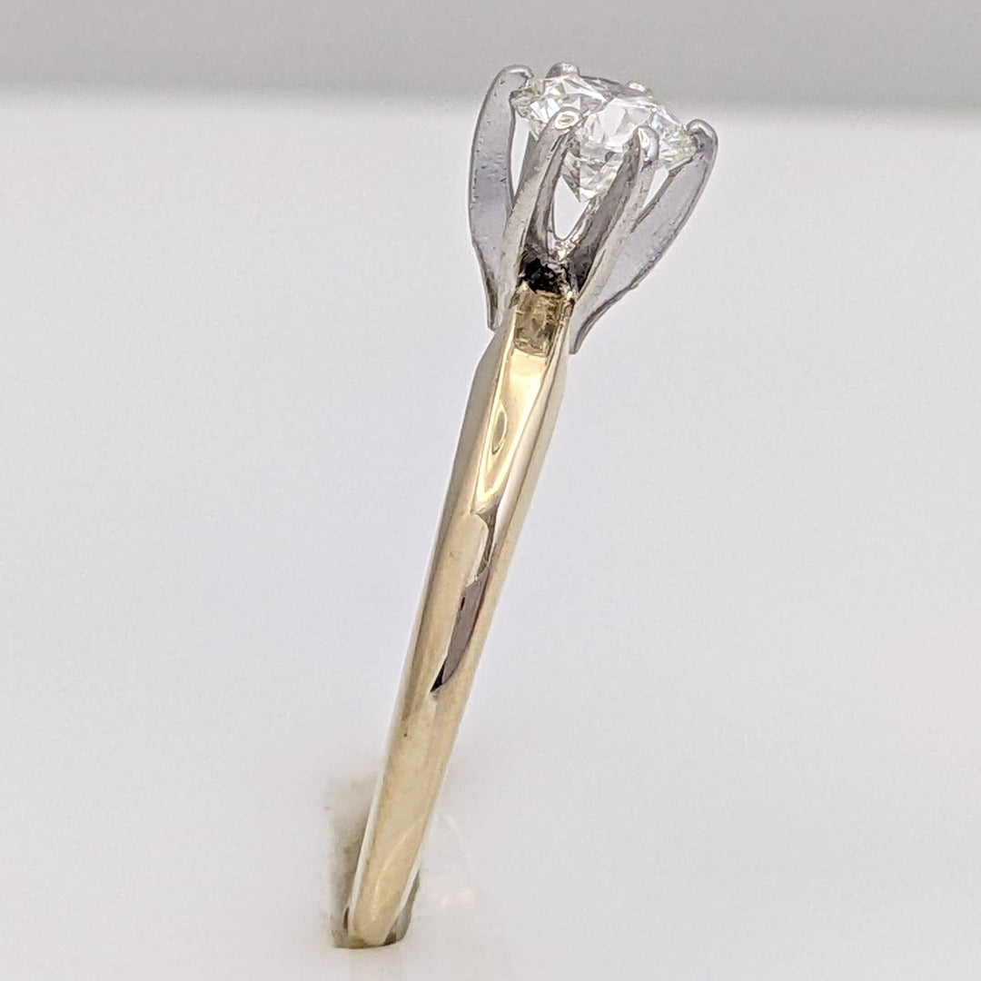 14K .42 CARAT TOTAL VVS2 G DIAMOND ROUND SOLITAIRE ESTATE RING 2.1 GRAMS