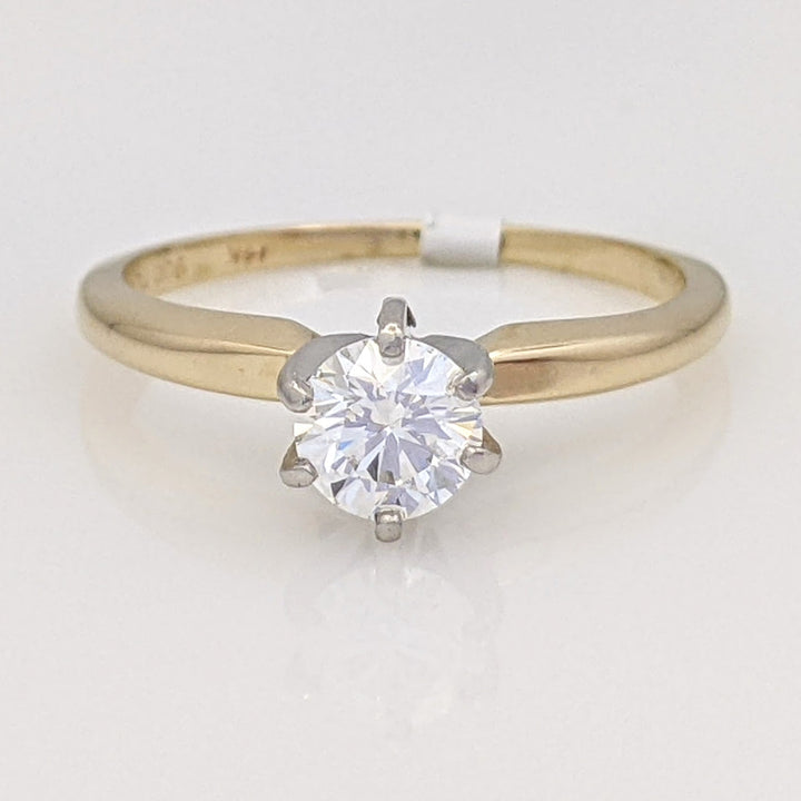 14K .42 CARAT TOTAL VVS2 G DIAMOND ROUND SOLITAIRE ESTATE RING 2.1 GRAMS