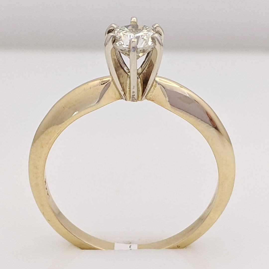 14K .53 CARAT TOTAL I1 H DIAMOND ROUND SOLITAIRE ESTATE RING 2.6 GRAMS