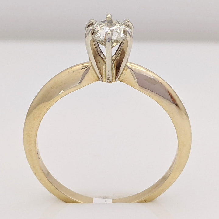 14K .53 CARAT TOTAL I1 H DIAMOND ROUND SOLITAIRE ESTATE RING 2.6 GRAMS
