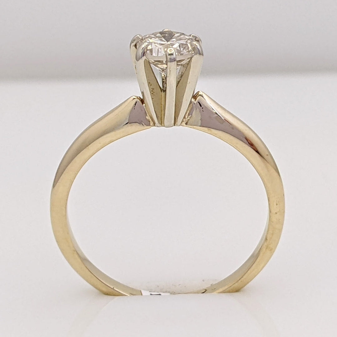 14K .45 CARAT TOTAL SI2 I DIAMOND ROUND SOLITAIRE ESTATE RING 2.2 GRAMS