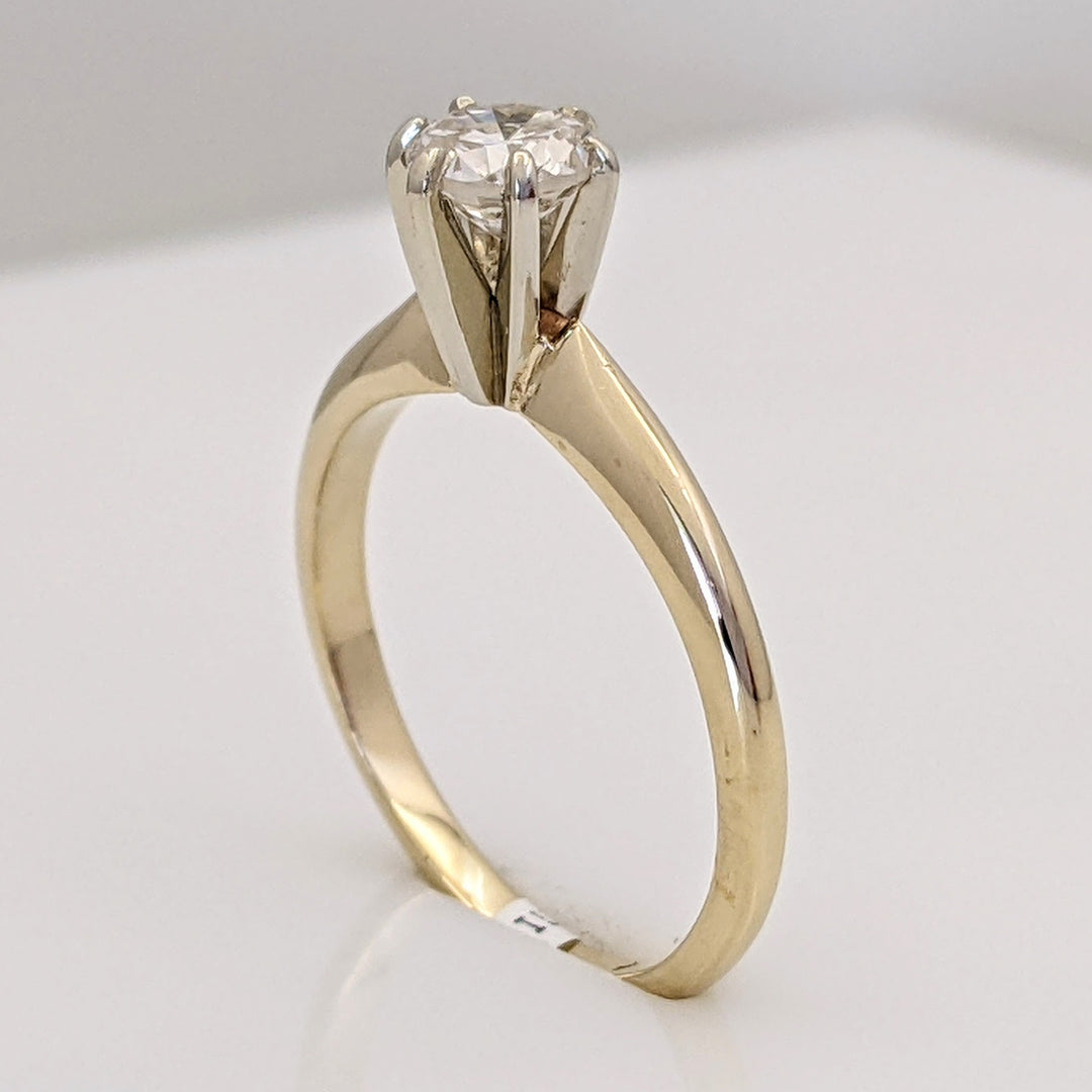 14K .45 CARAT TOTAL SI2 I DIAMOND ROUND SOLITAIRE ESTATE RING 2.2 GRAMS