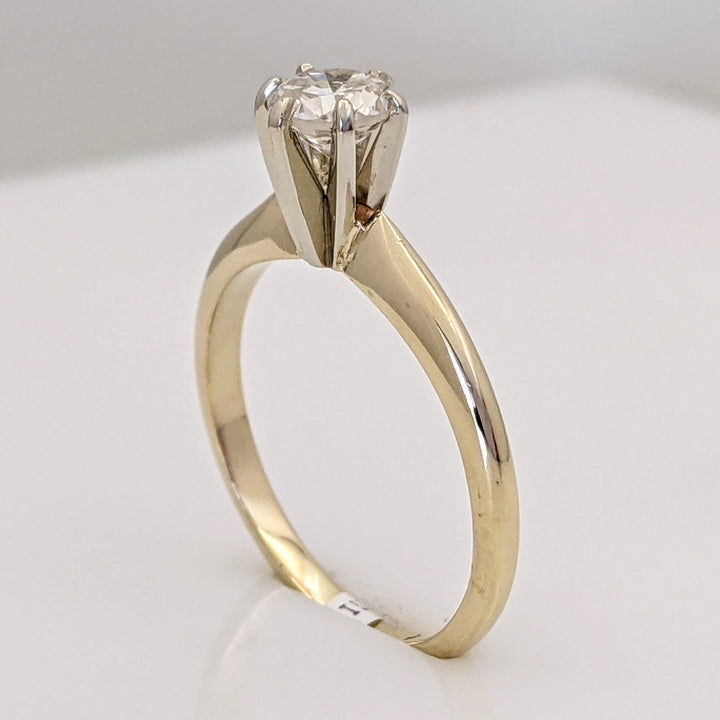 14K .45 CARAT TOTAL SI2 I DIAMOND ROUND SOLITAIRE ESTATE RING 2.2 GRAMS