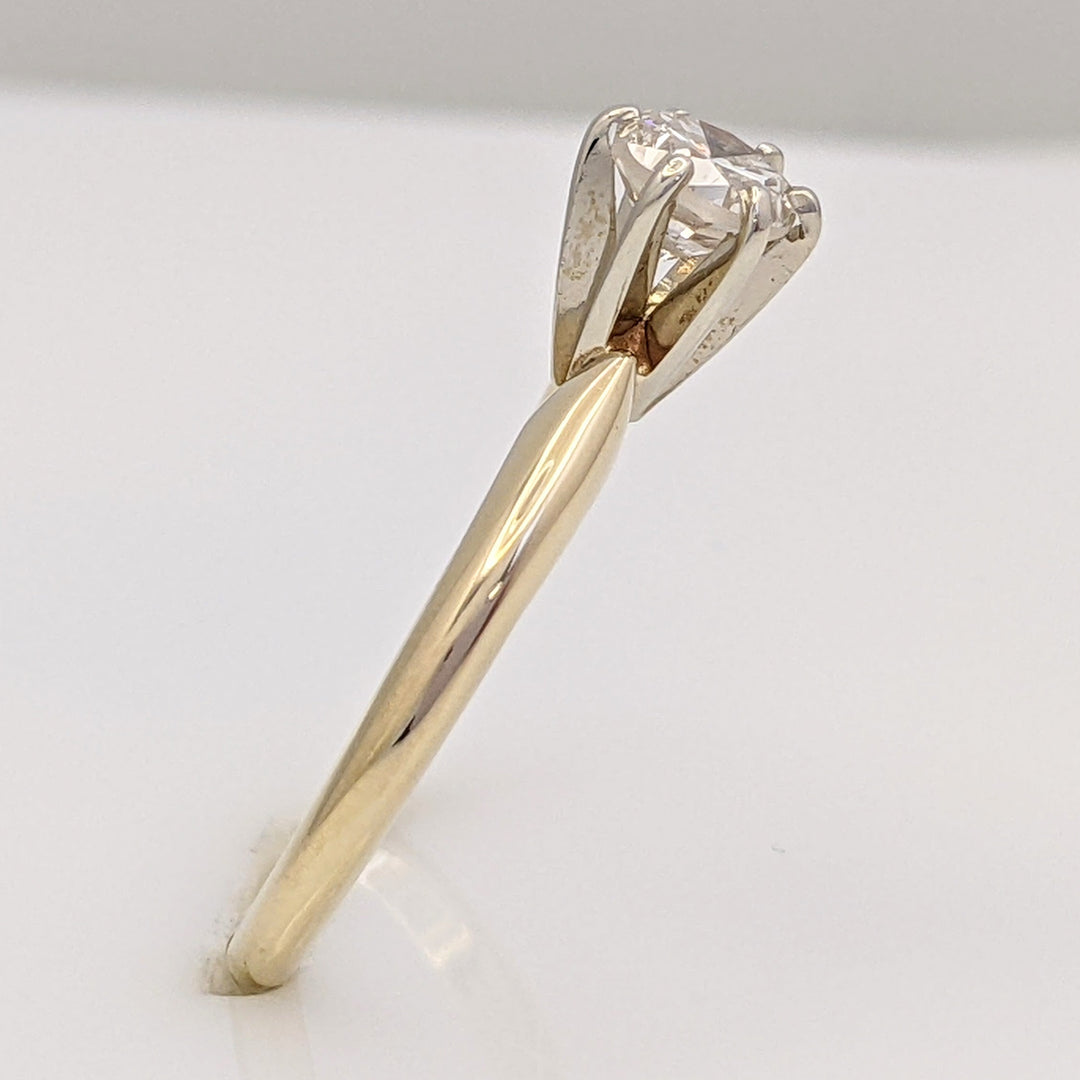 14K .45 CARAT TOTAL SI2 I DIAMOND ROUND SOLITAIRE ESTATE RING 2.2 GRAMS