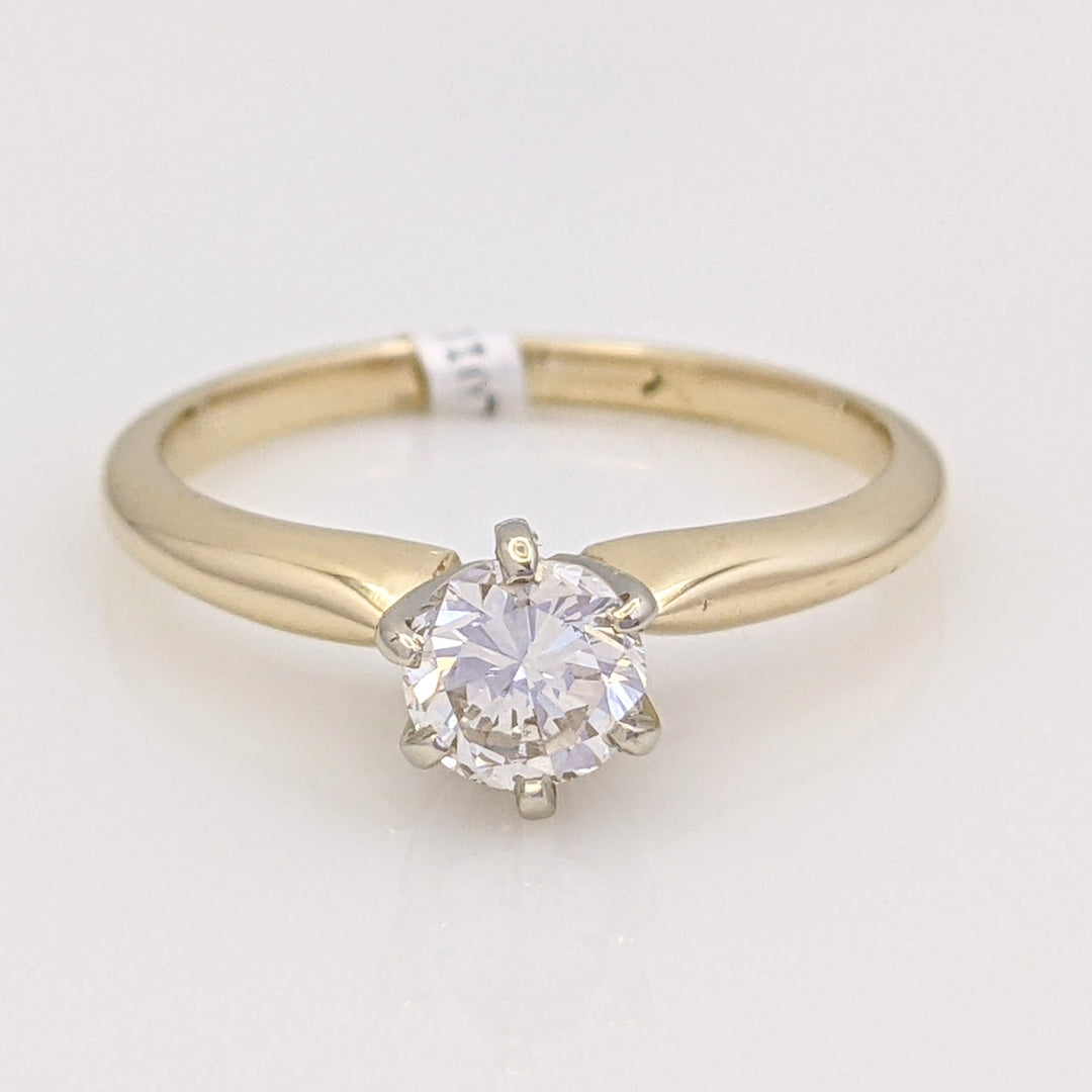 14K .45 CARAT TOTAL SI2 I DIAMOND ROUND SOLITAIRE ESTATE RING 2.2 GRAMS