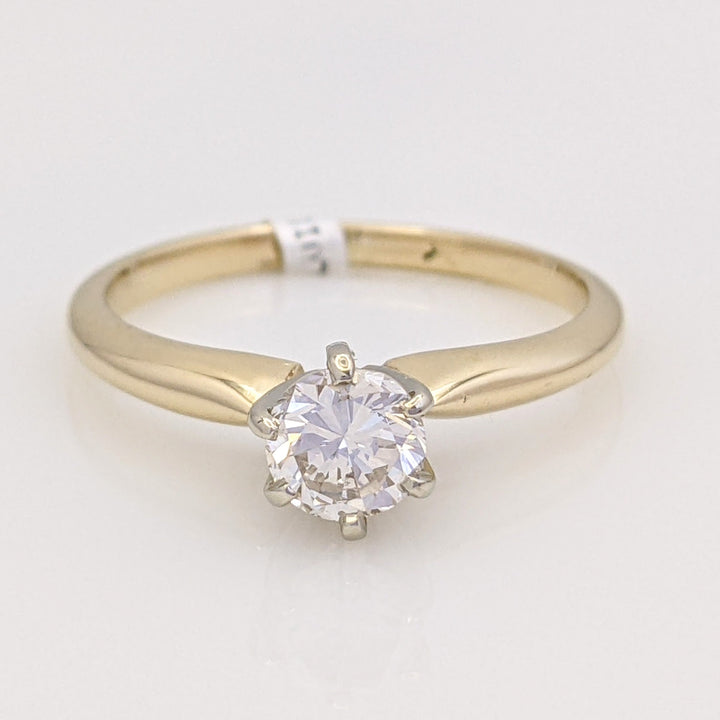 14K .45 CARAT TOTAL SI2 I DIAMOND ROUND SOLITAIRE ESTATE RING 2.2 GRAMS