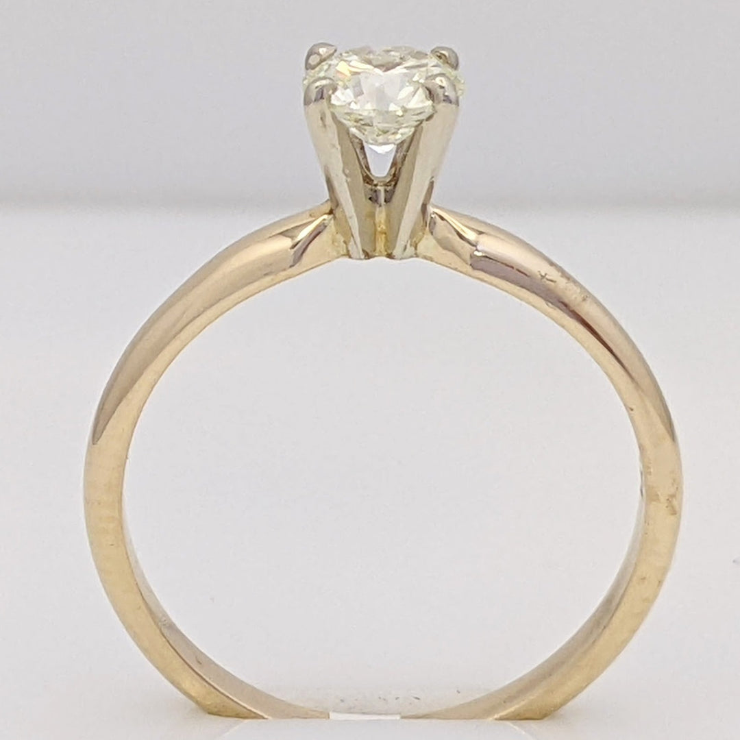 14K .52 CARAT TOTAL I1 L DIAMOND ROUND 4-PRONG SOLITAIRE ESTATE RING 2.0 GRAMS