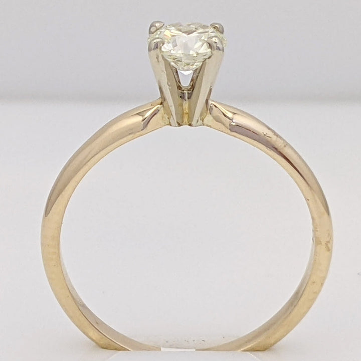 14K .52 CARAT TOTAL I1 L DIAMOND ROUND 4-PRONG SOLITAIRE ESTATE RING 2.0 GRAMS