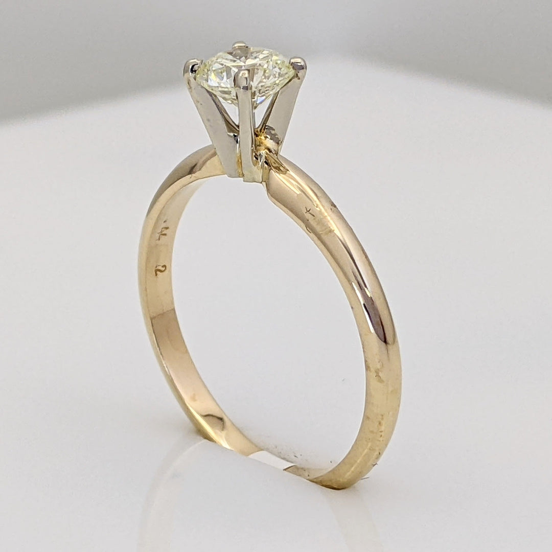 14K .52 CARAT TOTAL I1 L DIAMOND ROUND 4-PRONG SOLITAIRE ESTATE RING 2.0 GRAMS