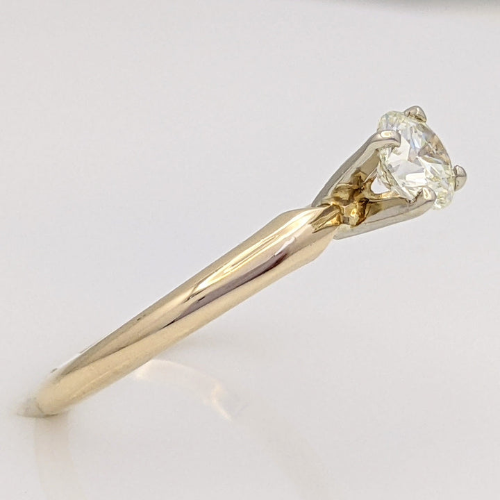 14K .52 CARAT TOTAL I1 L DIAMOND ROUND 4-PRONG SOLITAIRE ESTATE RING 2.0 GRAMS
