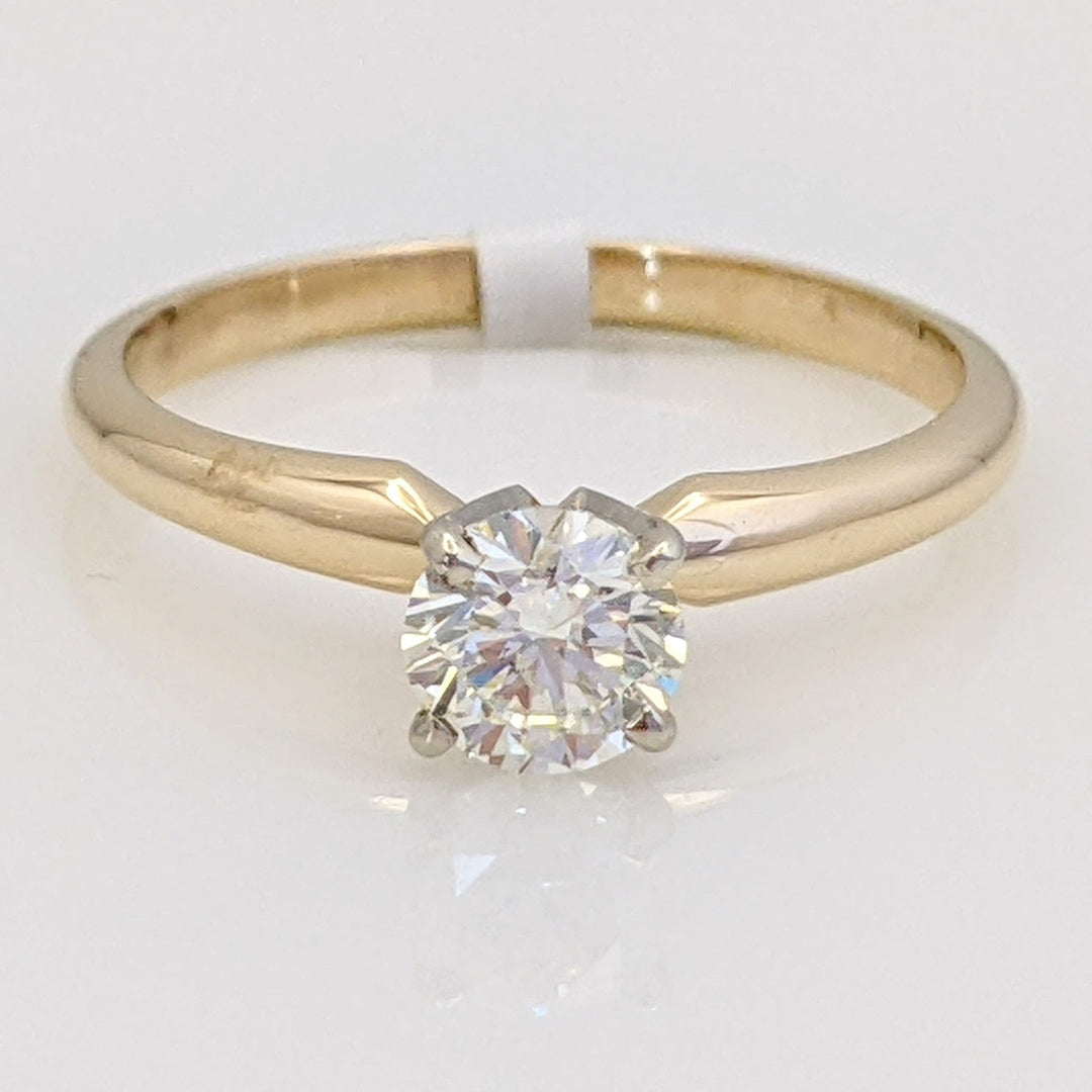 14K .52 CARAT TOTAL I1 L DIAMOND ROUND 4-PRONG SOLITAIRE ESTATE RING 2.0 GRAMS