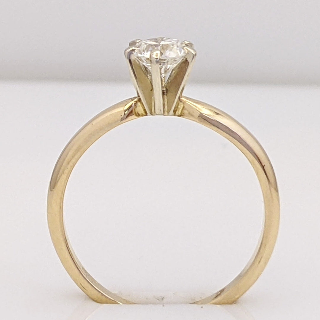 14K .43 CARAT TOTAL SI1 H DIAMOND ROUND SOLITAIRE ESTATE RING 1.9 GRAMS