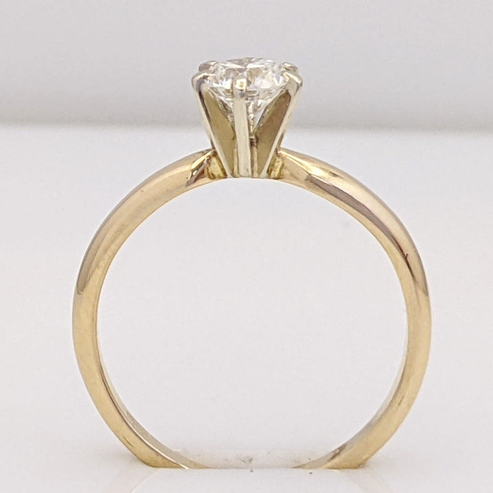 14K .43 CARAT TOTAL SI1 H DIAMOND ROUND SOLITAIRE ESTATE RING 1.9 GRAMS