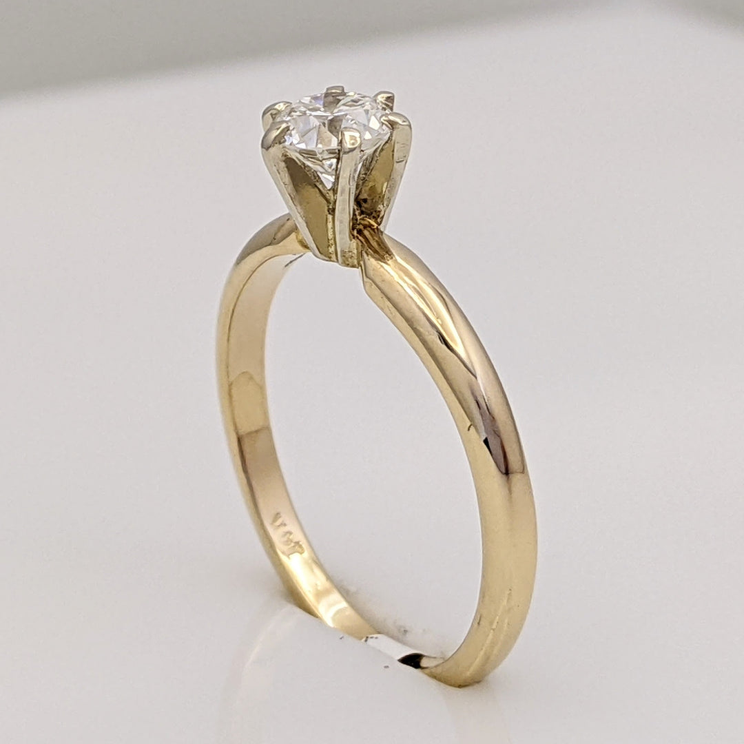 14K .43 CARAT TOTAL SI1 H DIAMOND ROUND SOLITAIRE ESTATE RING 1.9 GRAMS