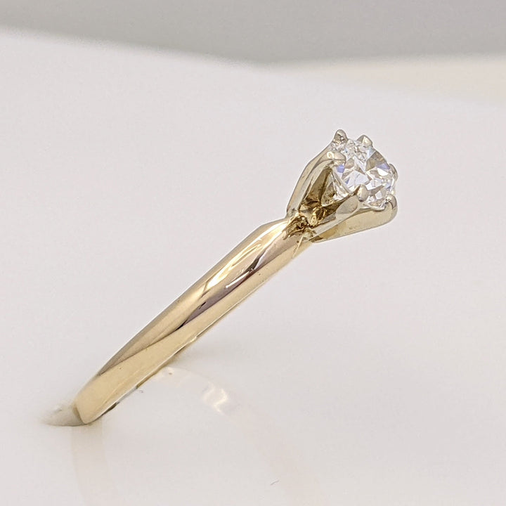 14K .43 CARAT TOTAL SI1 H DIAMOND ROUND SOLITAIRE ESTATE RING 1.9 GRAMS
