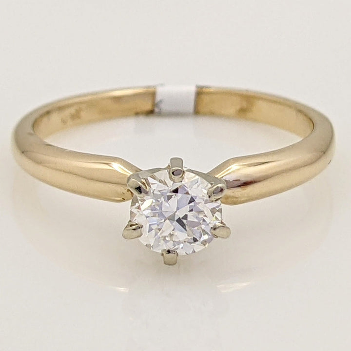 14K .43 CARAT TOTAL SI1 H DIAMOND ROUND SOLITAIRE ESTATE RING 1.9 GRAMS
