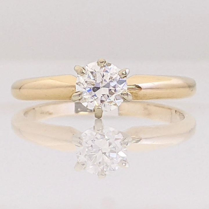 14K .43 CARAT TOTAL SI1 H DIAMOND ROUND SOLITAIRE ESTATE RING 1.9 GRAMS