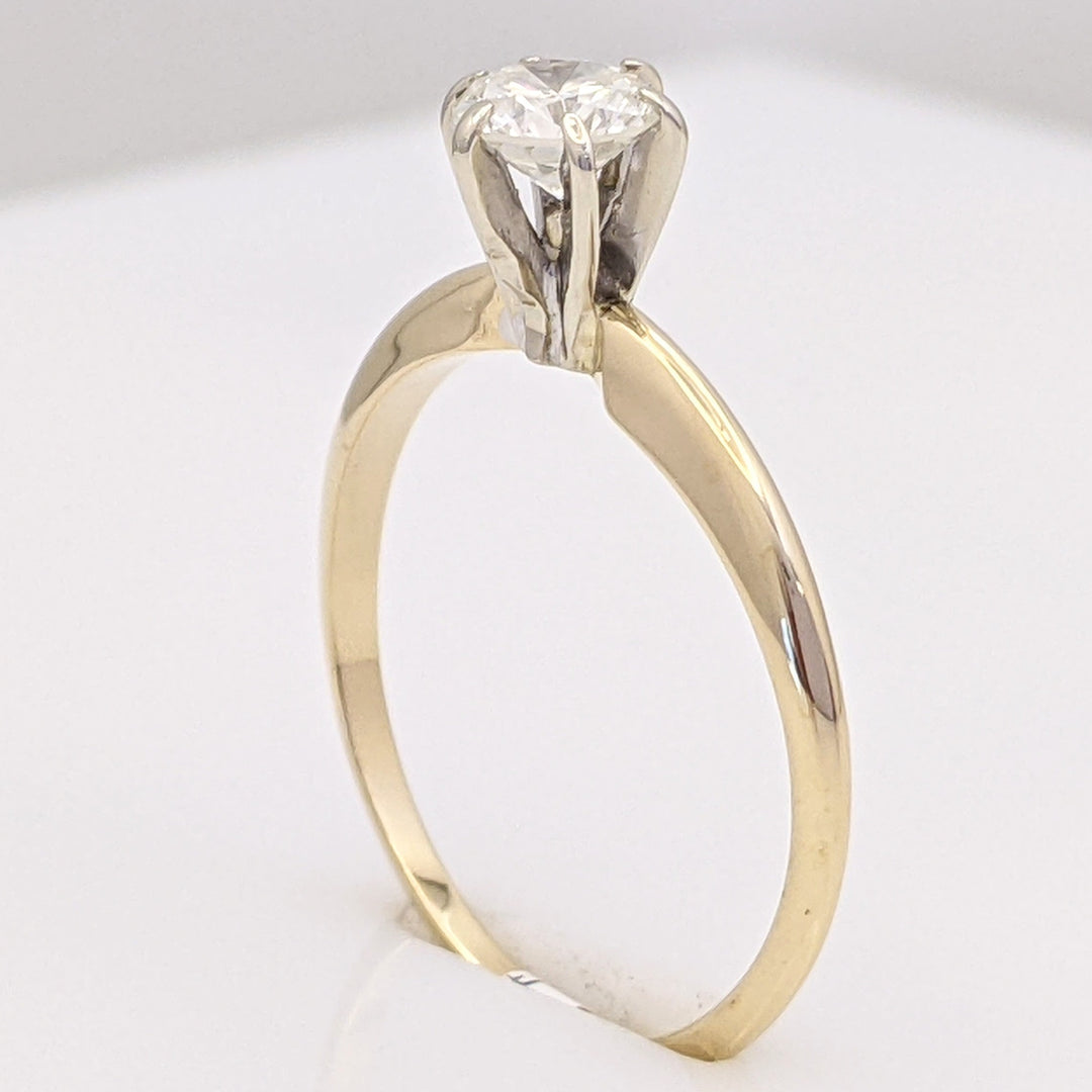 14K .41 CARAT TOTAL VS1 H DIAMOND ROUND SOLITATIRE ESTATE RING 1.6 GRAMS