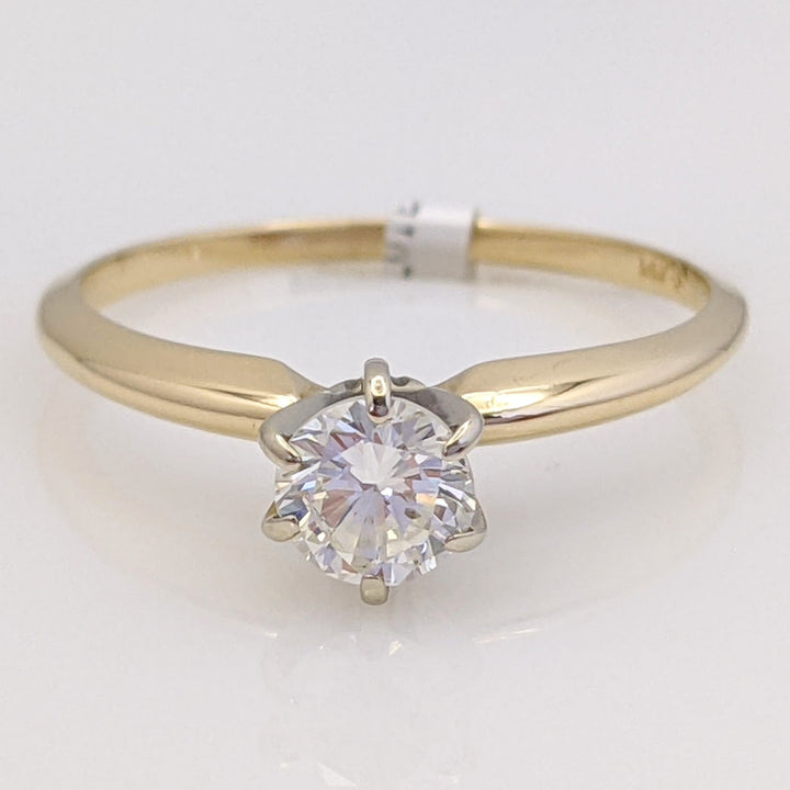 14K .41 CARAT TOTAL VS1 H DIAMOND ROUND SOLITATIRE ESTATE RING 1.6 GRAMS