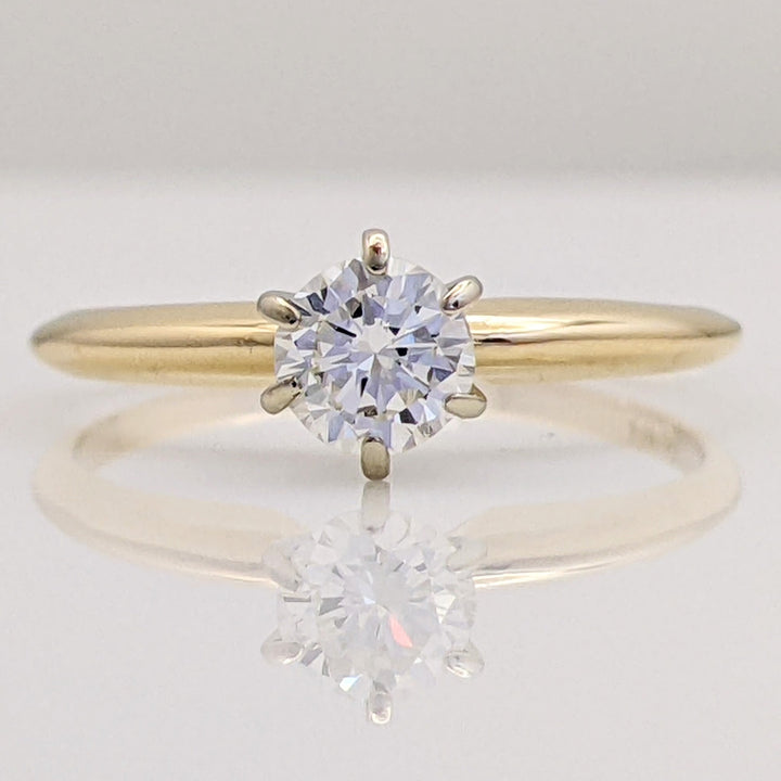 14K .41 CARAT TOTAL VS1 H DIAMOND ROUND SOLITATIRE ESTATE RING 1.6 GRAMS