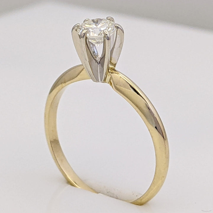 14K .38 CARAT TOTAL SI1 I DIAMOND ROUND 6- PRONG SOLITARE ESTATE RING 1.6 GRAMS